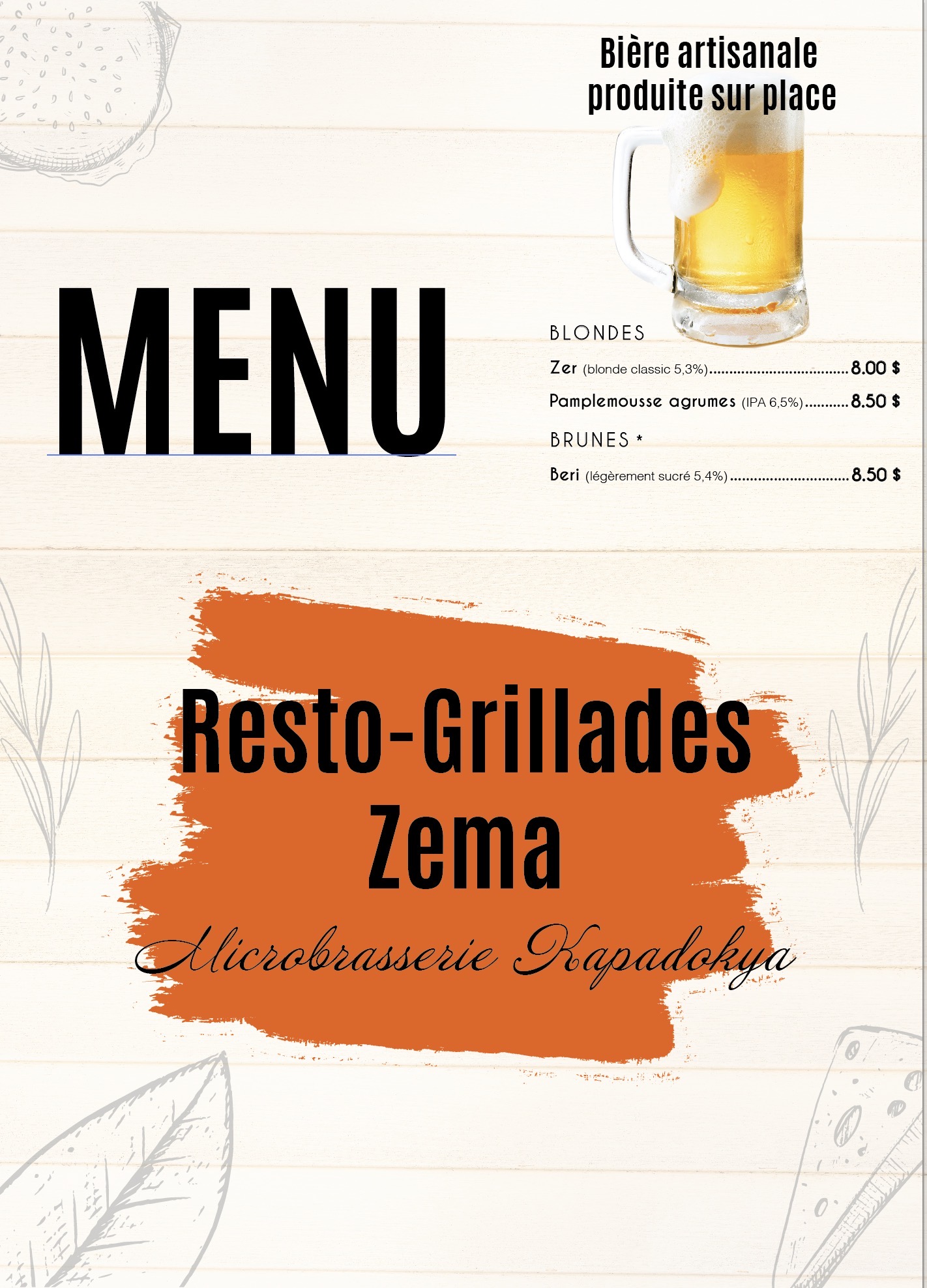 Couverture du menu Resto-Grillades Zema